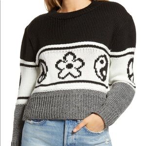 Topshop | Sweaters | Topshop Yin Yang Flower Peace Graphic Sweater |  Poshmark